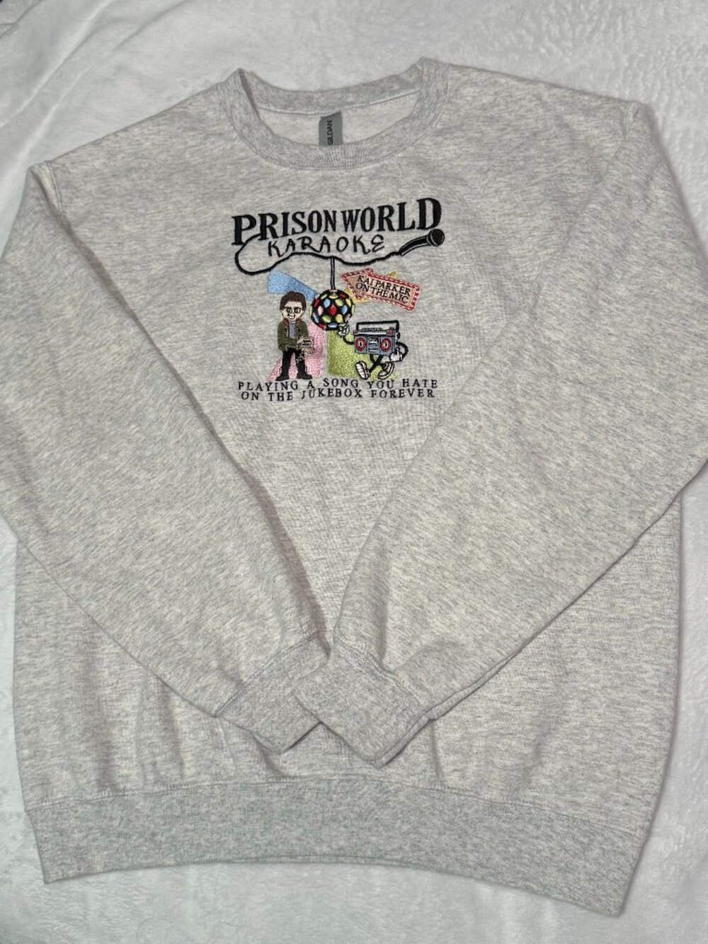 The Vampire Diaries Embroidered Grey Crewneck